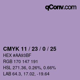 Color code: CMYK 11 / 23 / 0 / 25 | qconv.com