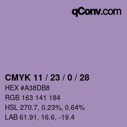 カラーコード: CMYK 11 / 23 / 0 / 28 | qconv.com