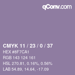 Color code: CMYK 11 / 23 / 0 / 37 | qconv.com