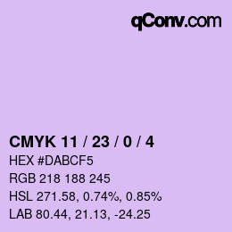 Farbcode: CMYK 11 / 23 / 0 / 4 | qconv.com