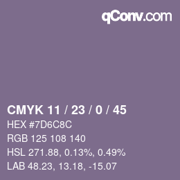 カラーコード: CMYK 11 / 23 / 0 / 45 | qconv.com