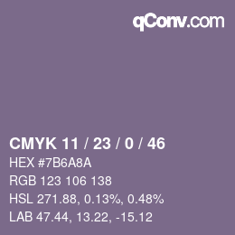 Color code: CMYK 11 / 23 / 0 / 46 | qconv.com