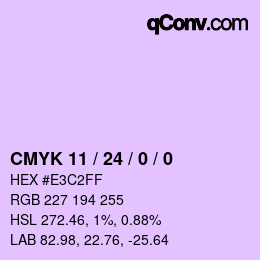 カラーコード: CMYK 11 / 24 / 0 / 0 | qconv.com