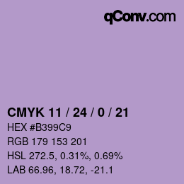颜色代码: CMYK 11 / 24 / 0 / 21 | qconv.com