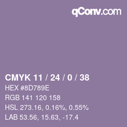 颜色代码: CMYK 11 / 24 / 0 / 38 | qconv.com