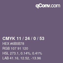 颜色代码: CMYK 11 / 24 / 0 / 53 | qconv.com