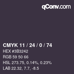 Color code: CMYK 11 / 24 / 0 / 74 | qconv.com