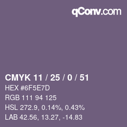 Color code: CMYK 11 / 25 / 0 / 51 | qconv.com