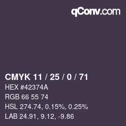 Color code: CMYK 11 / 25 / 0 / 71 | qconv.com