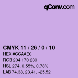 Color code: CMYK 11 / 26 / 0 / 10 | qconv.com
