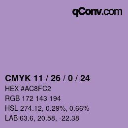 Color code: CMYK 11 / 26 / 0 / 24 | qconv.com