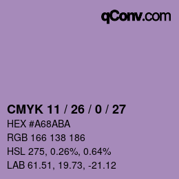 Color code: CMYK 11 / 26 / 0 / 27 | qconv.com