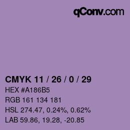 颜色代码: CMYK 11 / 26 / 0 / 29 | qconv.com