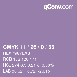 カラーコード: CMYK 11 / 26 / 0 / 33 | qconv.com