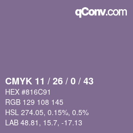 Color code: CMYK 11 / 26 / 0 / 43 | qconv.com