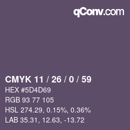 Color code: CMYK 11 / 26 / 0 / 59 | qconv.com