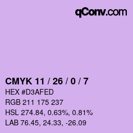 Color code: CMYK 11 / 26 / 0 / 7 | qconv.com