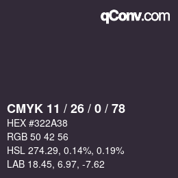 カラーコード: CMYK 11 / 26 / 0 / 78 | qconv.com