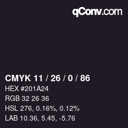 Código de color: CMYK 11 / 26 / 0 / 86 | qconv.com