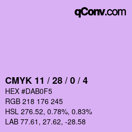 Color code: CMYK 11 / 28 / 0 / 4 | qconv.com