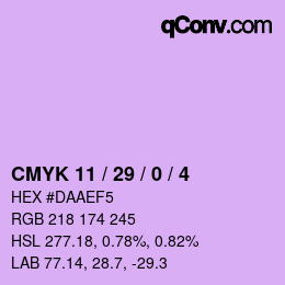 カラーコード: CMYK 11 / 29 / 0 / 4 | qconv.com