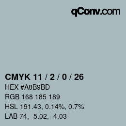 Color code: CMYK 11 / 2 / 0 / 26 | qconv.com