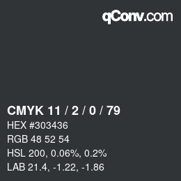 Color code: CMYK 11 / 2 / 0 / 79 | qconv.com