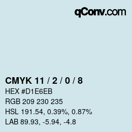 カラーコード: CMYK 11 / 2 / 0 / 8 | qconv.com