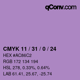 颜色代码: CMYK 11 / 31 / 0 / 24 | qconv.com