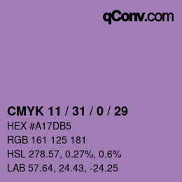 颜色代码: CMYK 11 / 31 / 0 / 29 | qconv.com