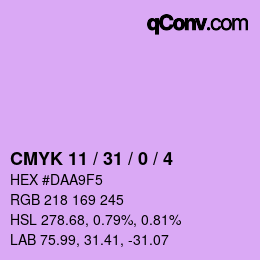 カラーコード: CMYK 11 / 31 / 0 / 4 | qconv.com