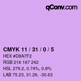 カラーコード: CMYK 11 / 31 / 0 / 5 | qconv.com