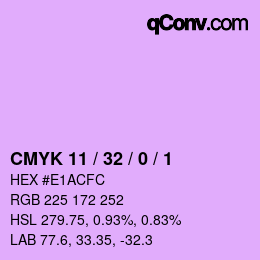 Color code: CMYK 11 / 32 / 0 / 1 | qconv.com
