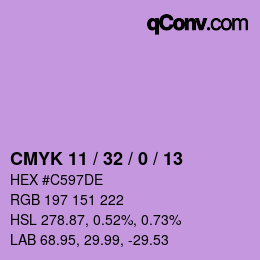 カラーコード: CMYK 11 / 32 / 0 / 13 | qconv.com