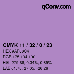 Color code: CMYK 11 / 32 / 0 / 23 | qconv.com