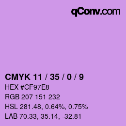 カラーコード: CMYK 11 / 35 / 0 / 9 | qconv.com