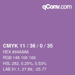 Farbcode: CMYK 11 / 36 / 0 / 35 | qconv.com