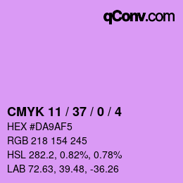 カラーコード: CMYK 11 / 37 / 0 / 4 | qconv.com