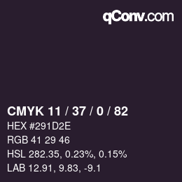 Color code: CMYK 11 / 37 / 0 / 82 | qconv.com