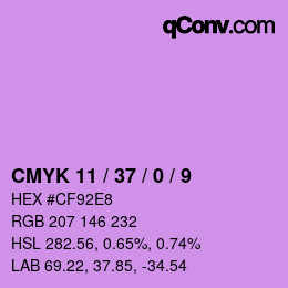 カラーコード: CMYK 11 / 37 / 0 / 9 | qconv.com