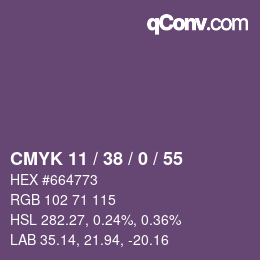 颜色代码: CMYK 11 / 38 / 0 / 55 | qconv.com