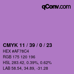 Color code: CMYK 11 / 39 / 0 / 23 | qconv.com