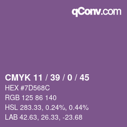 Color code: CMYK 11 / 39 / 0 / 45 | qconv.com