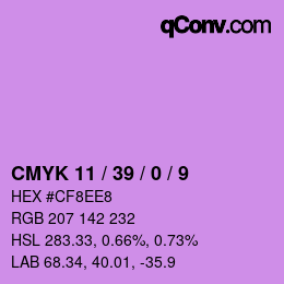 カラーコード: CMYK 11 / 39 / 0 / 9 | qconv.com