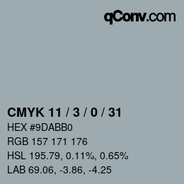 Color code: CMYK 11 / 3 / 0 / 31 | qconv.com