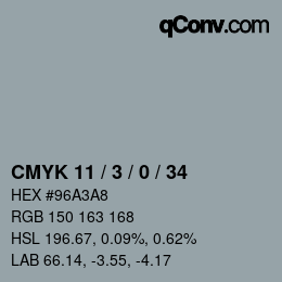 Color code: CMYK 11 / 3 / 0 / 34 | qconv.com