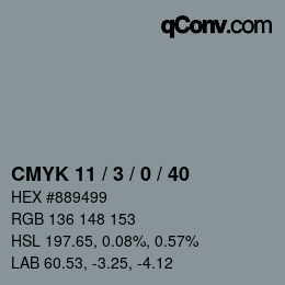 Color code: CMYK 11 / 3 / 0 / 40 | qconv.com