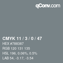 Color code: CMYK 11 / 3 / 0 / 47 | qconv.com