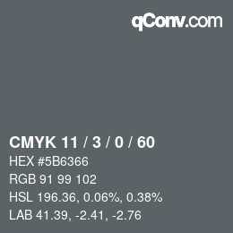 Color code: CMYK 11 / 3 / 0 / 60 | qconv.com