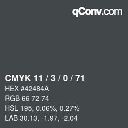 Color code: CMYK 11 / 3 / 0 / 71 | qconv.com